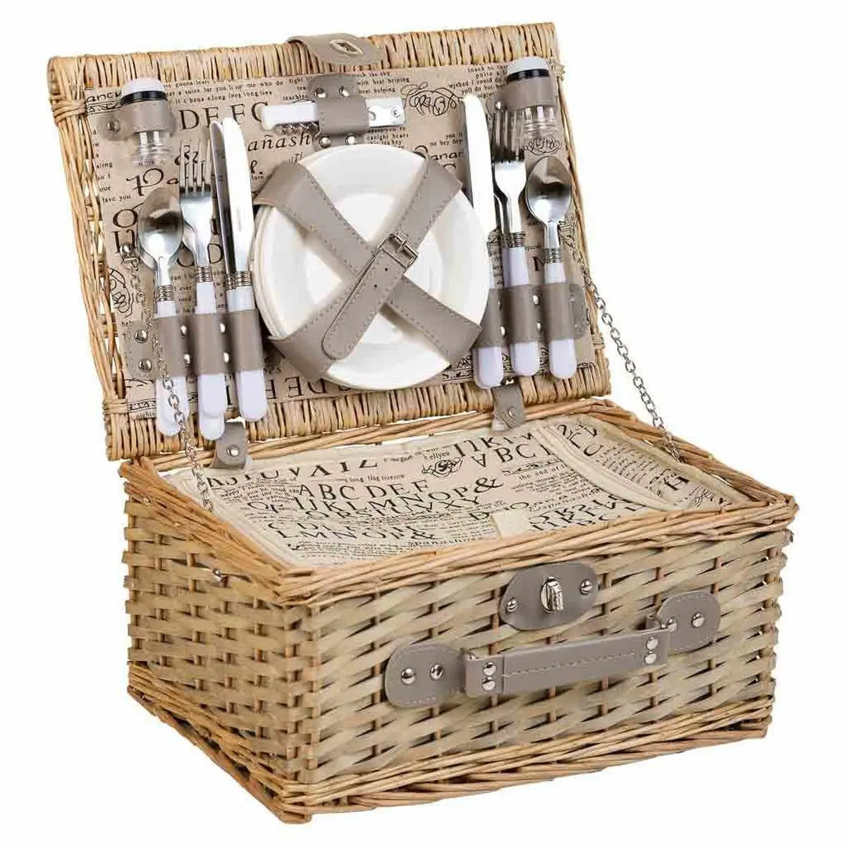 Cestino da Picnic Alexandra House Living Grigio Naturale vimini