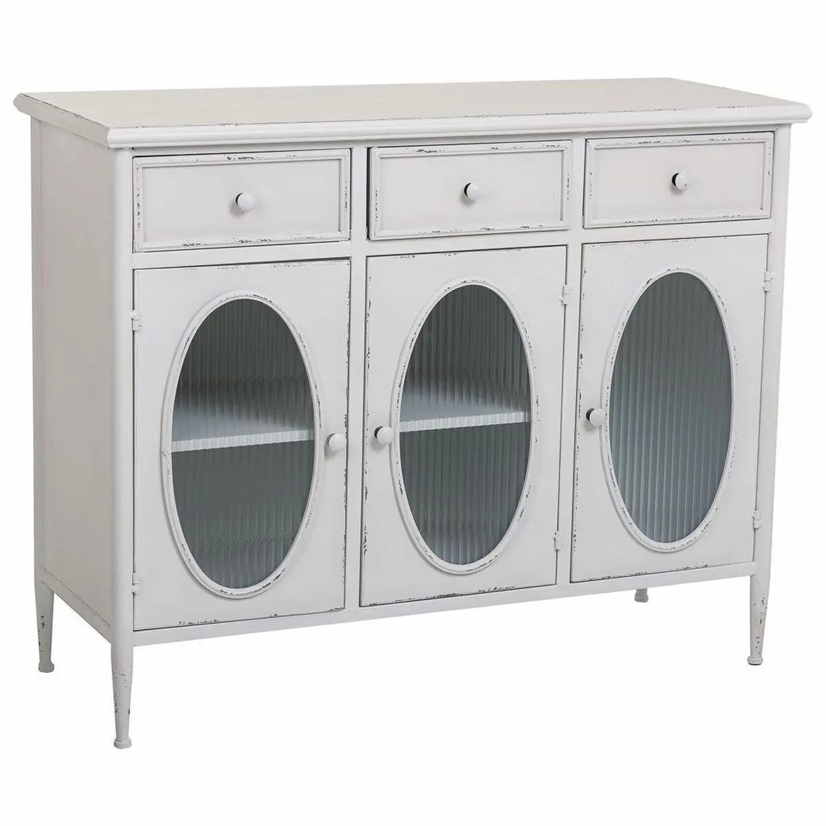 Credenza Alexandra House Living Bianco Metallo Vetro 40 x 80 x 100 cm