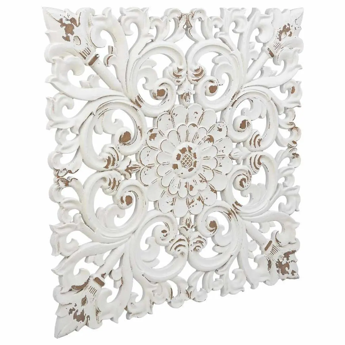 Decorazione da Parete Alexandra House Living Bianco Legno di abete Legno MDF 1 x 56 x 56 cm