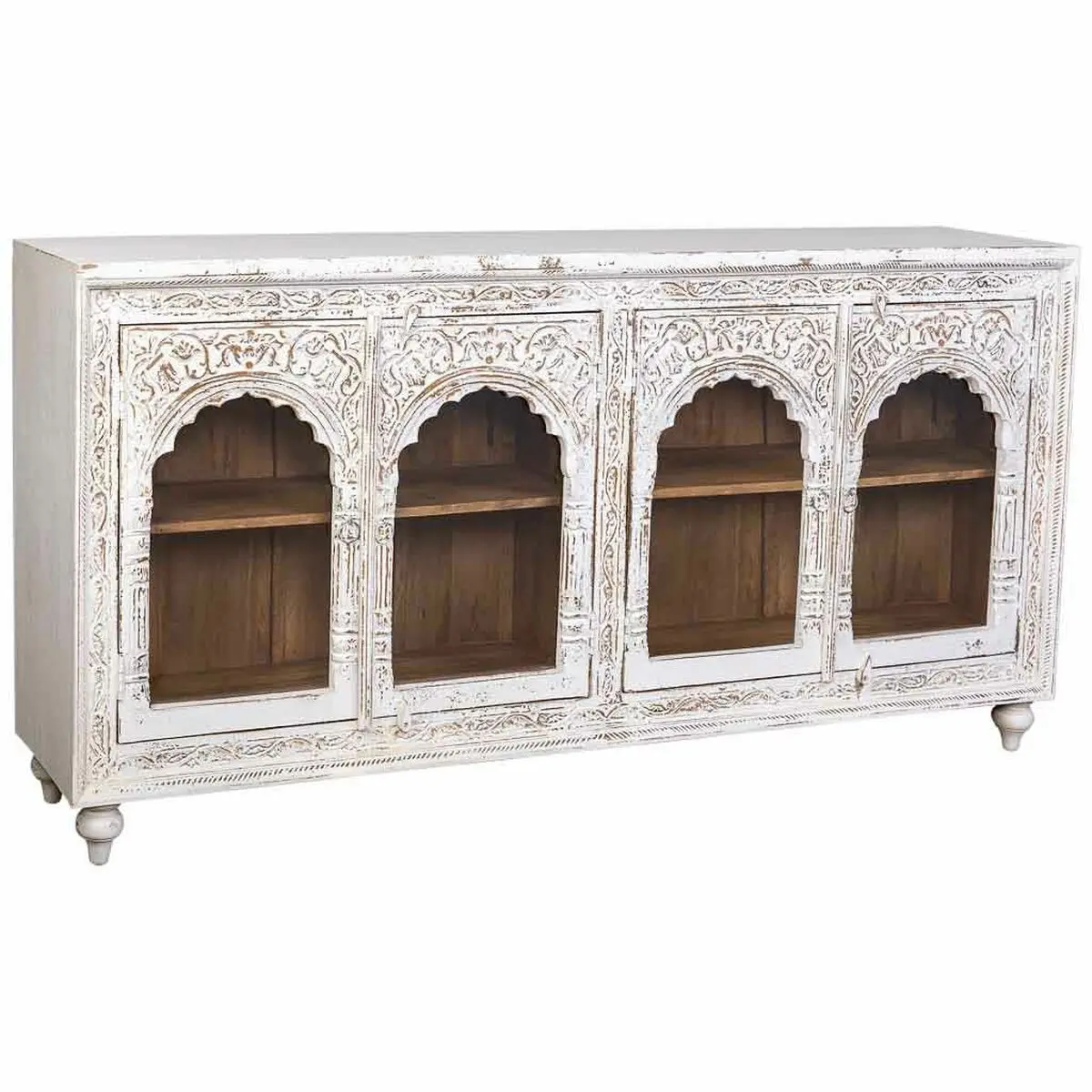 Credenza Alexandra House Living Crema Legno di mango 43 x 204 x 101 cm