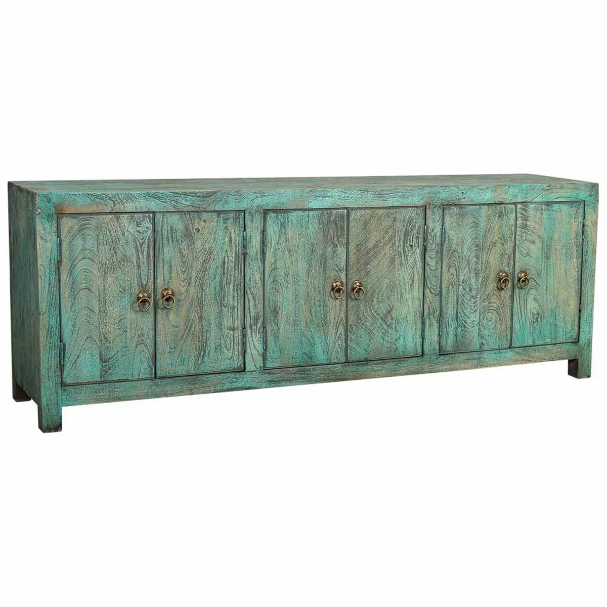 Credenza Alexandra House Living Nero Verde Legno di mango 40 x 70 x 200 cm 6 porte