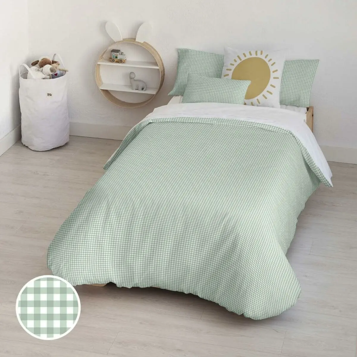 Copripiumino Kids&Cotton Vichy Menta 155 x 220 cm