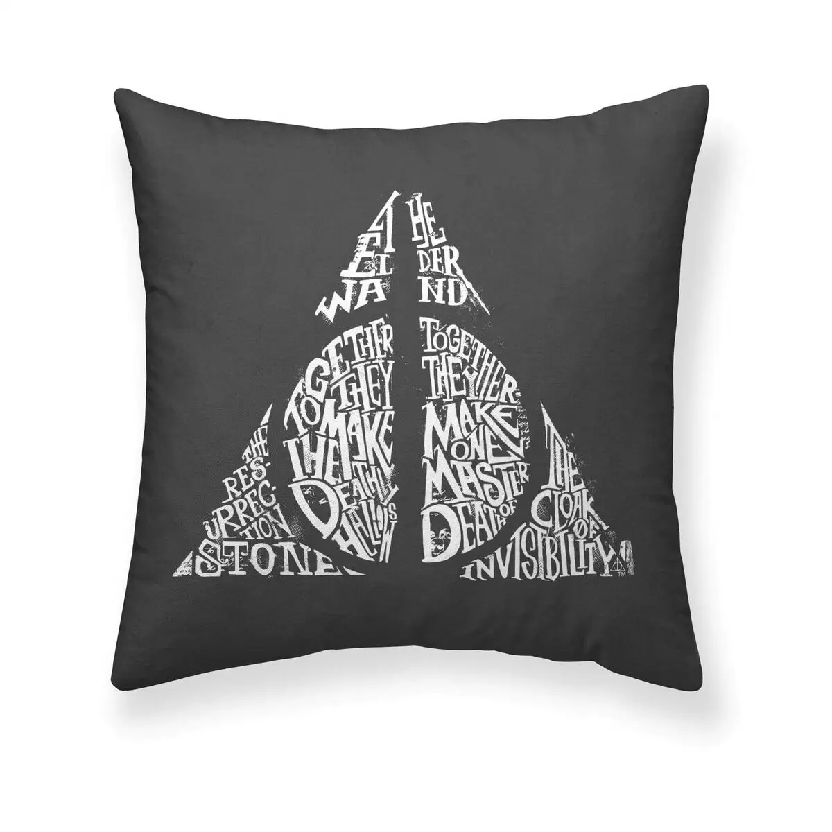 Fodera per cuscino Harry Potter Dealthy Hallows Nero 50 x 50 cm