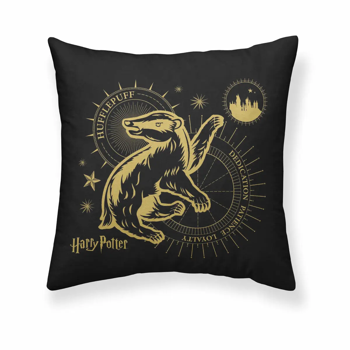 Fodera per cuscino Harry Potter Hufflepuff Nero 50 x 50 cm