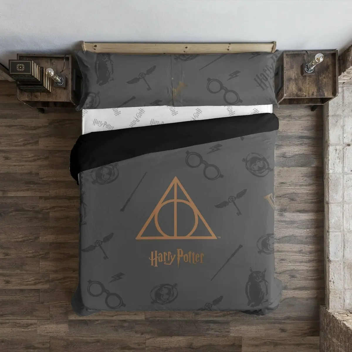 Copripiumino Harry Potter Deathly Hallows Multicolore 180 x 220 cm Singolo