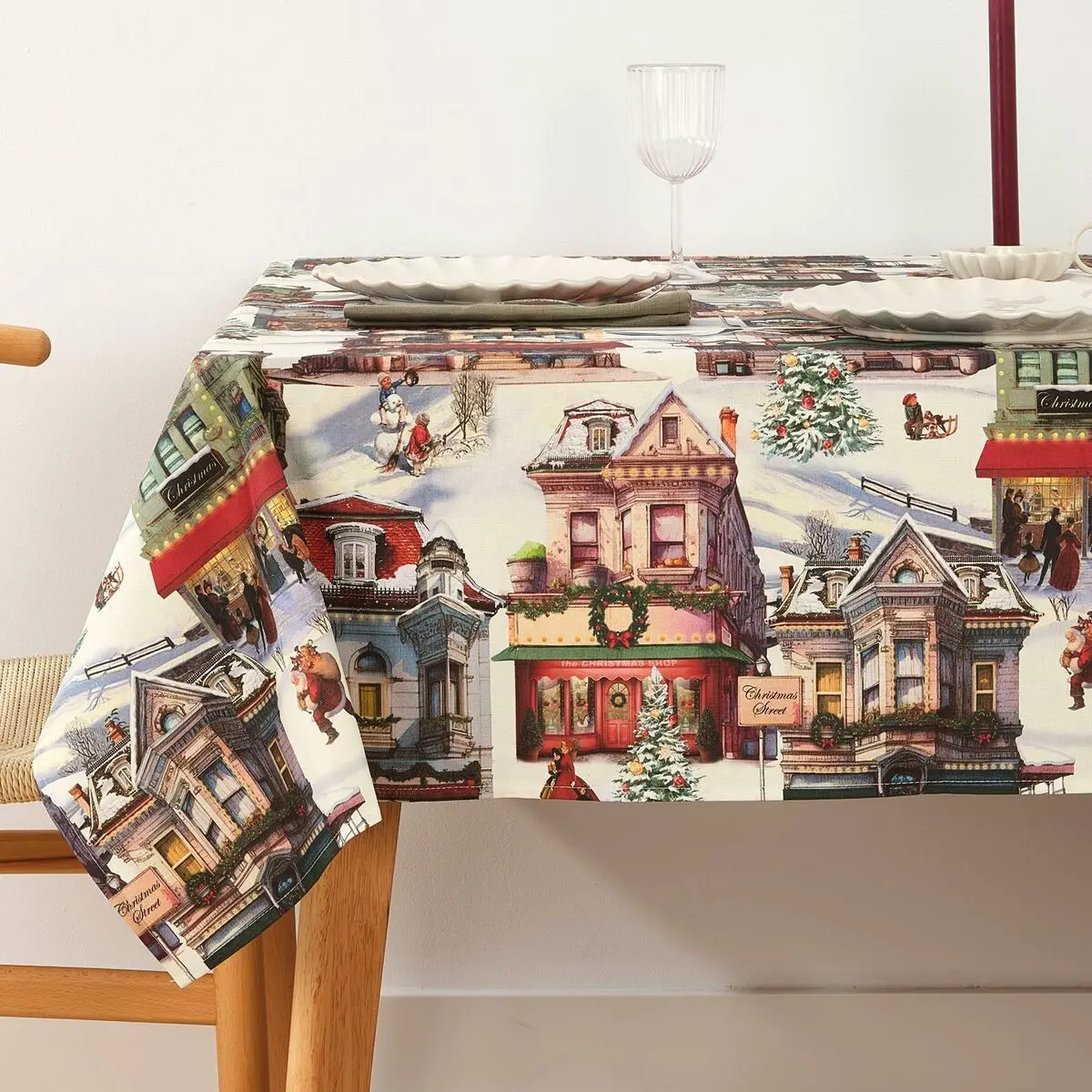 Tovaglia in resina antimacchia Belum Christmas City Multicolore 100 x 150 cm