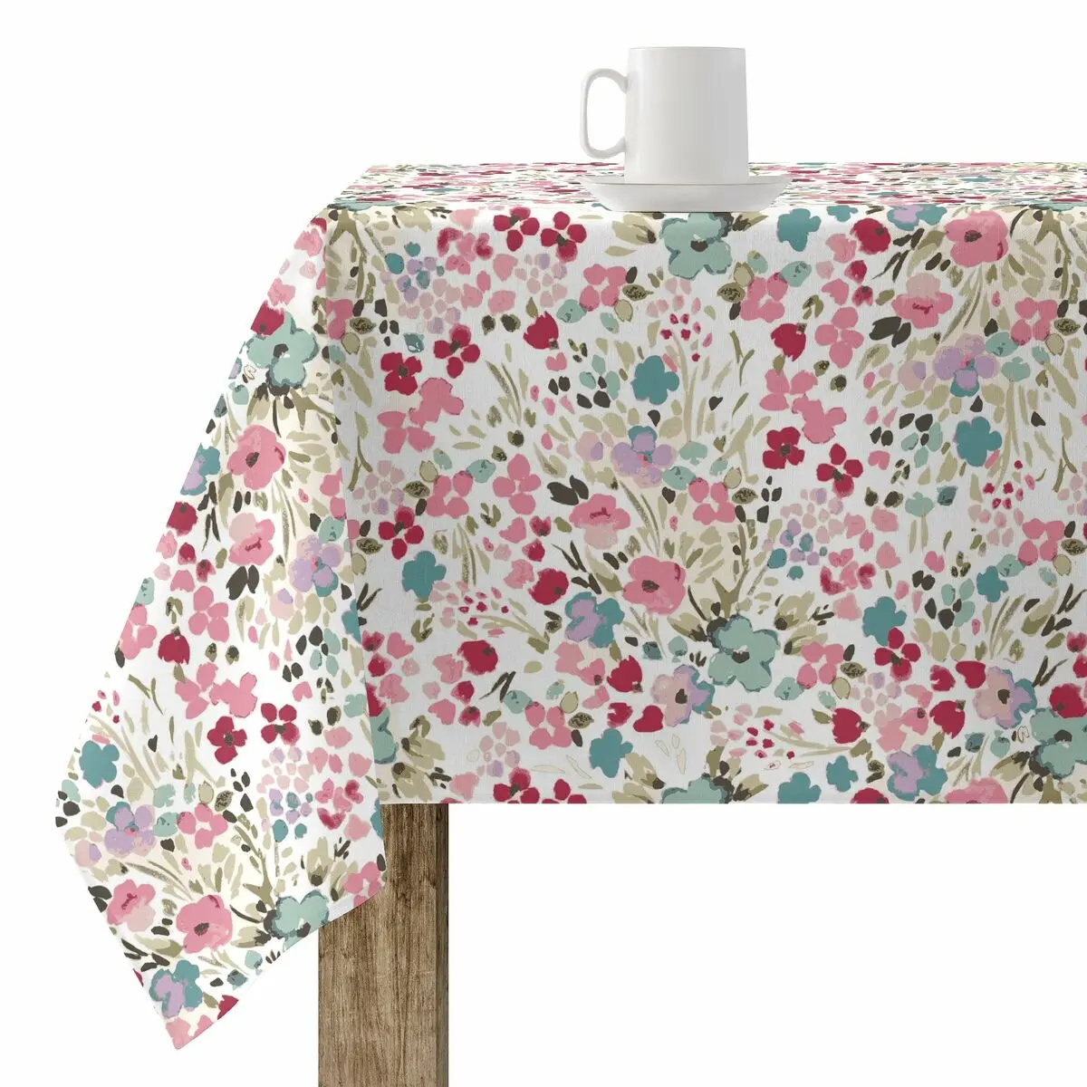 Tovaglia antimacchia Muaré 0120-52 140 x 140 cm Fiori