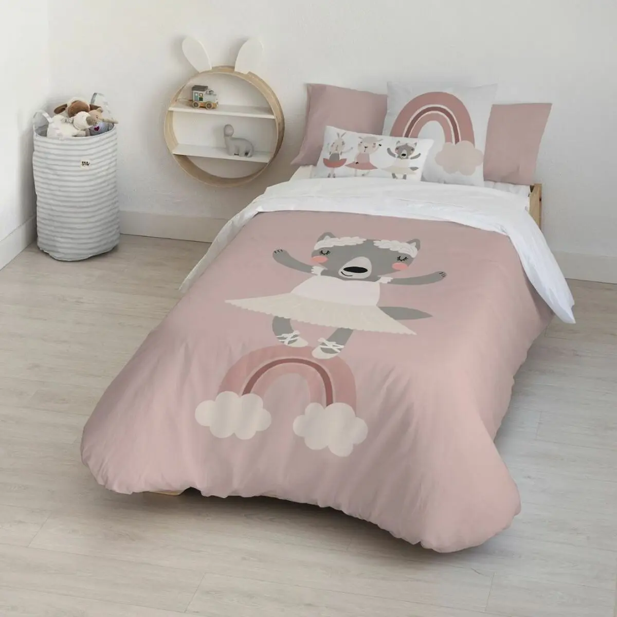 Set di copripiumino Kids&Cotton Lavi Big Rosa 155 x 220 cm