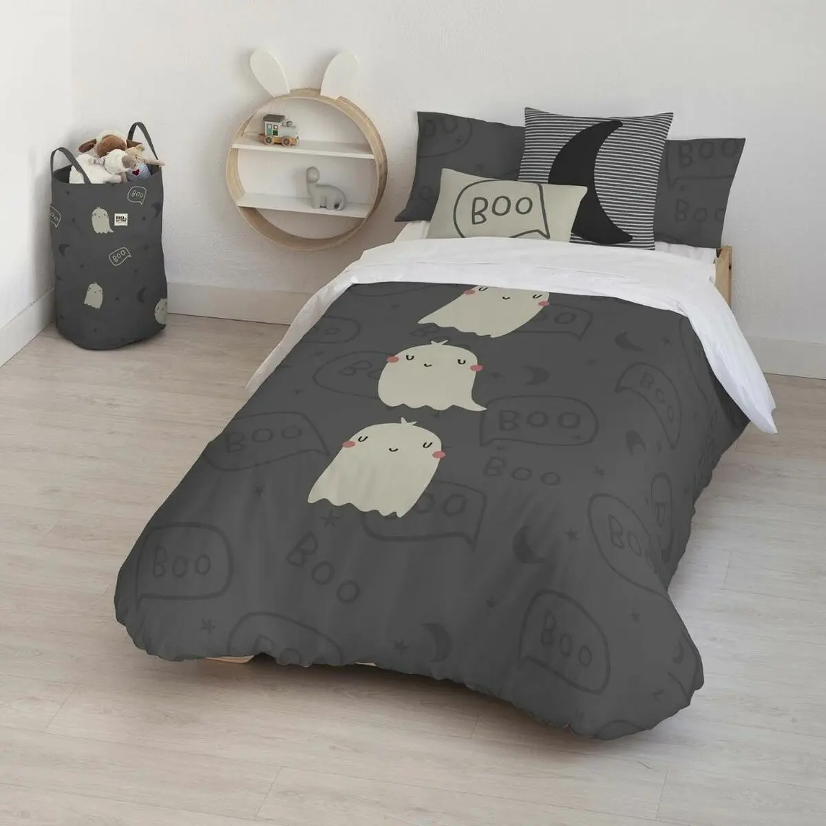 Set di copripiumino Kids&Cotton Lorin Big Nero 155 x 220 cm