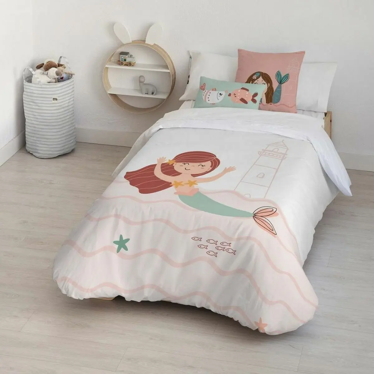 Set di copripiumino Kids&Cotton Mosi Big Rosa 155 x 220 cm