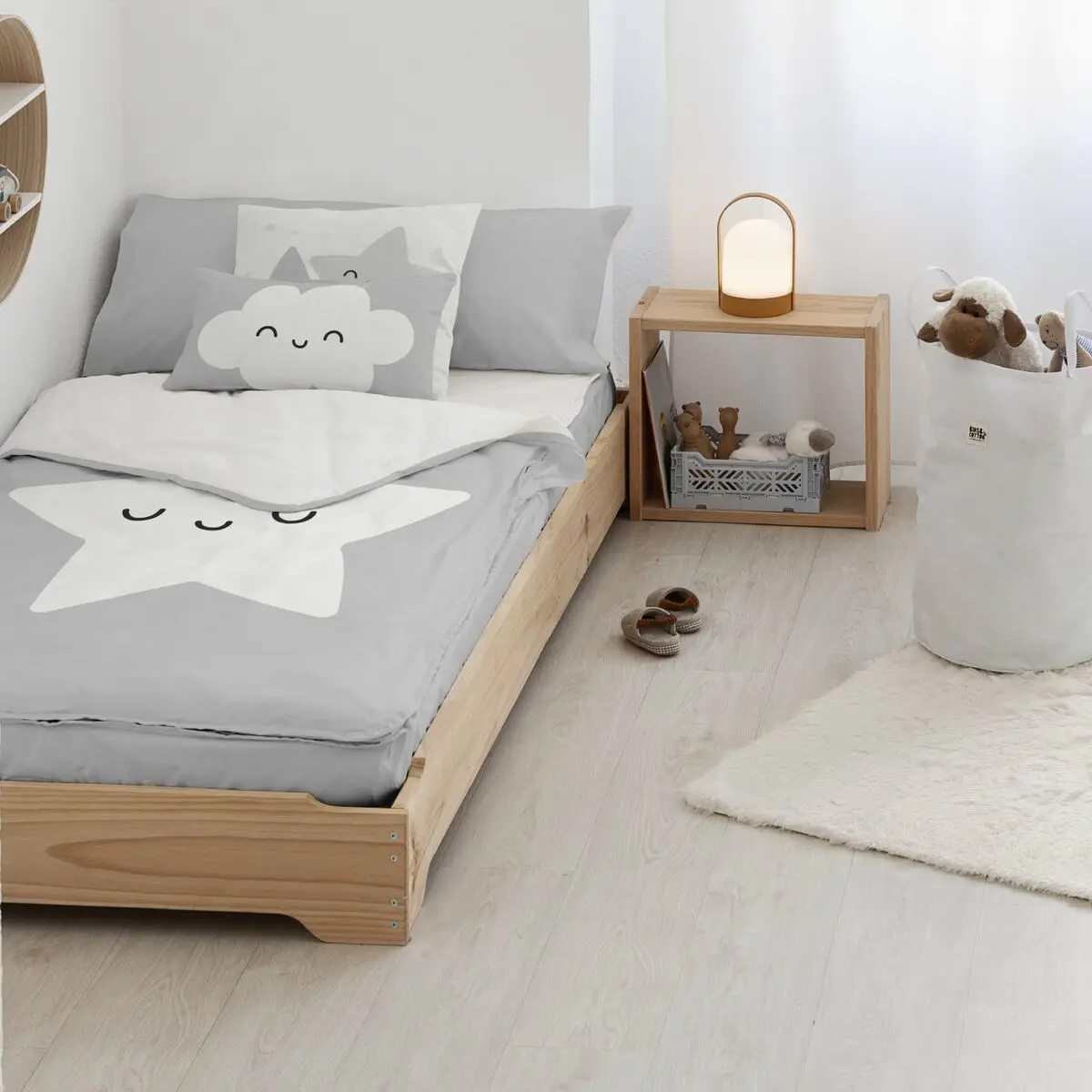 Copripiumone a sacco Kids&Cotton Nadir Grigio 90 x 200 cm 90 x 1 x 200 cm