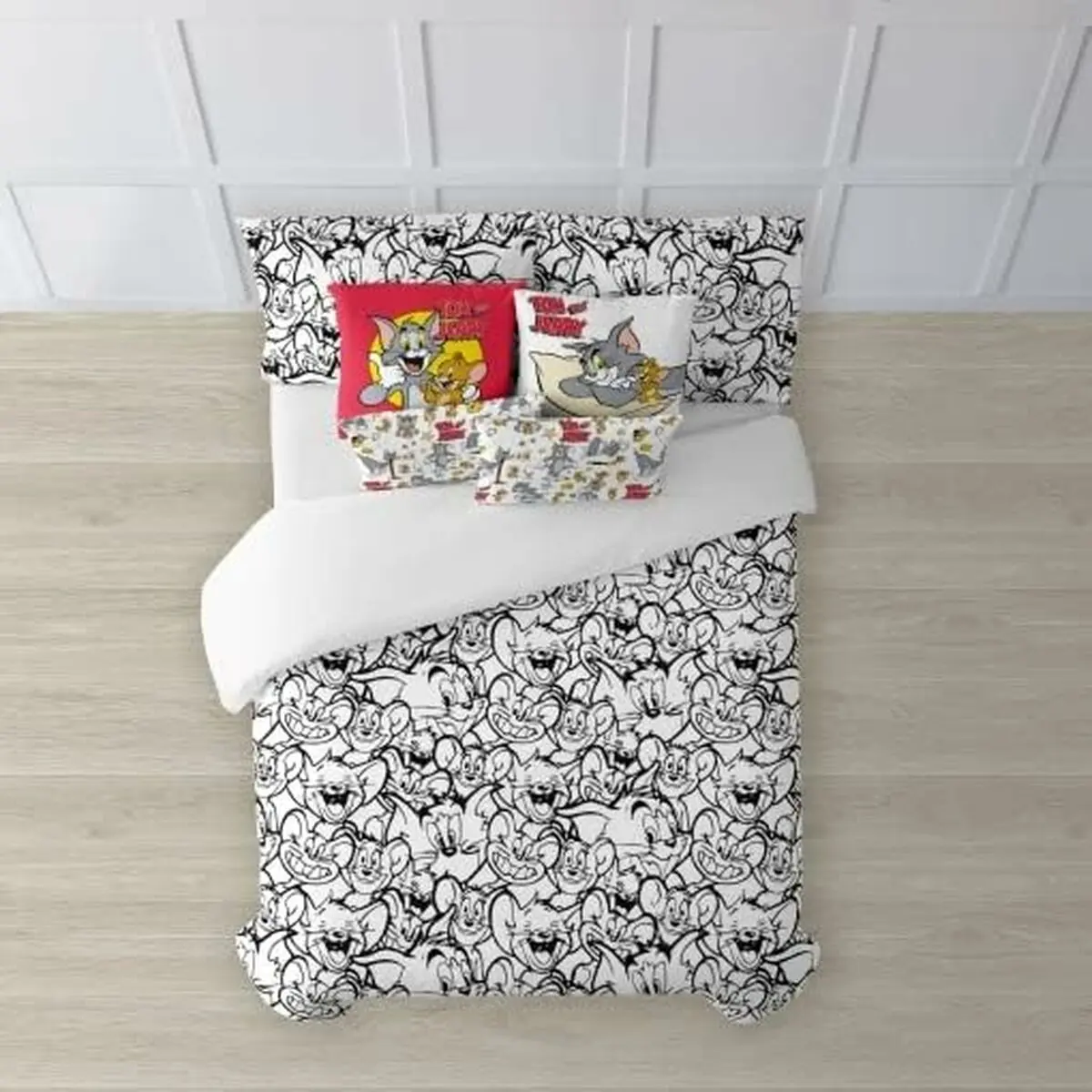 Copripiumino Tom & Jerry B&W Bianco black 180 x 220 cm