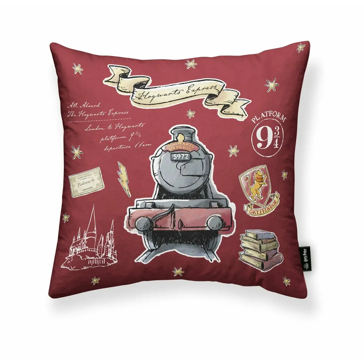 Fodera per cuscino Harry Potter Hogwarts Express Bordeaux 50 x 50 cm