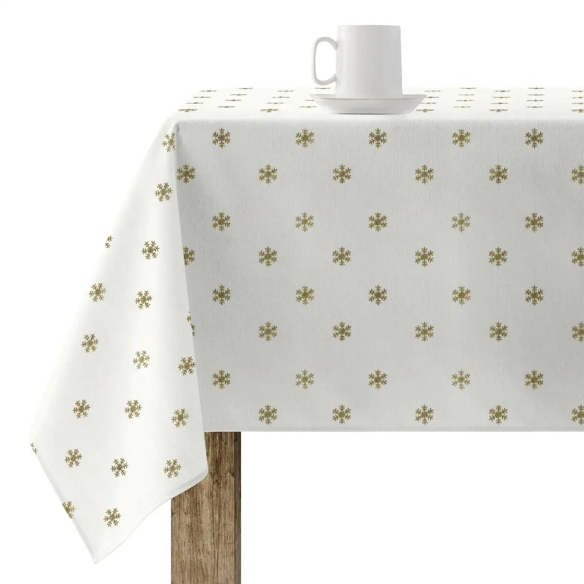 Tovaglia in resina antimacchia Belum Snowflakes Gold 100 x 140 cm