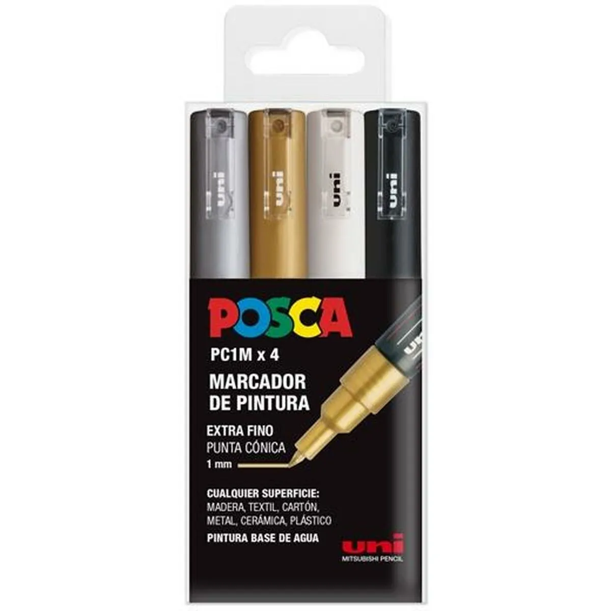 Set di Pennarelli POSCA PC-1M BWSG Multicolore