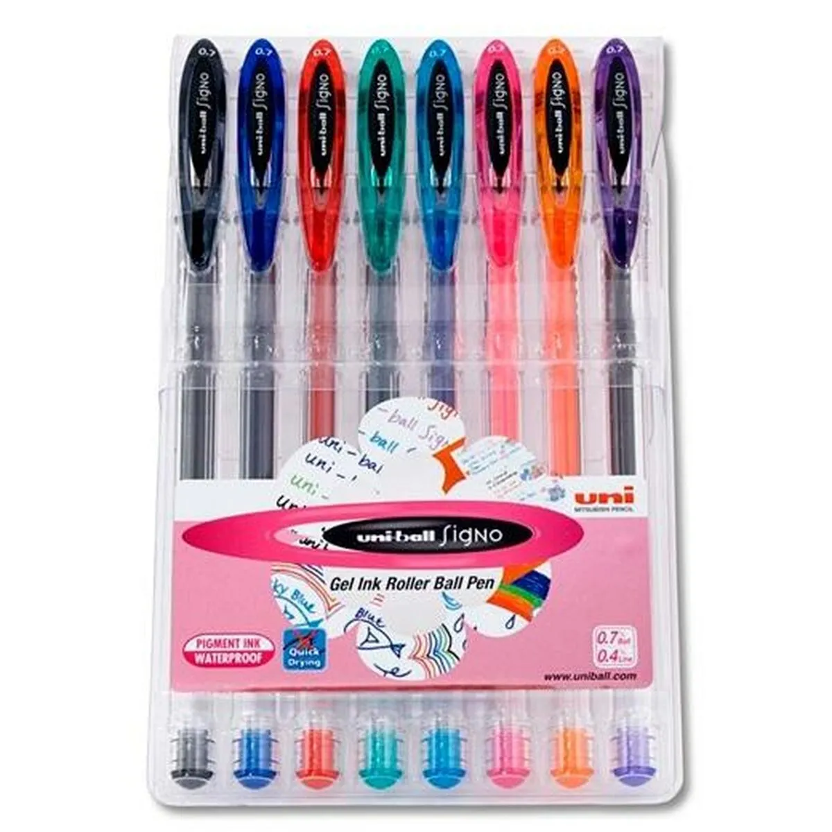 Set di Penne Uni-Ball Rollerball Signo UM-120 Multicolore 0,5 mm