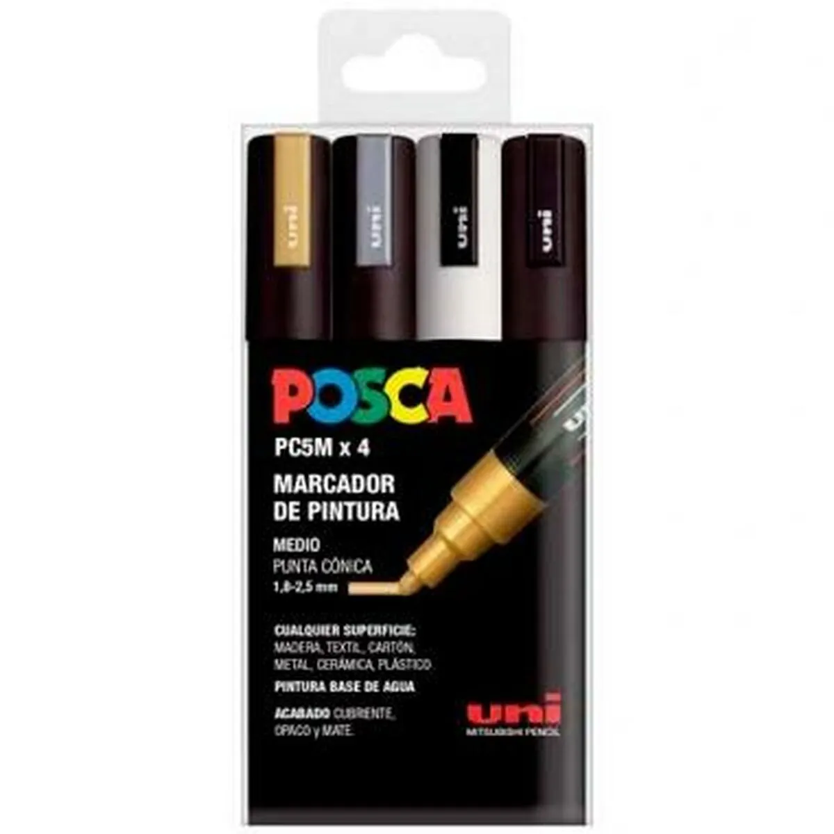 Set di Pennarelli POSCA PC-5M GSWB 4 Pezzi