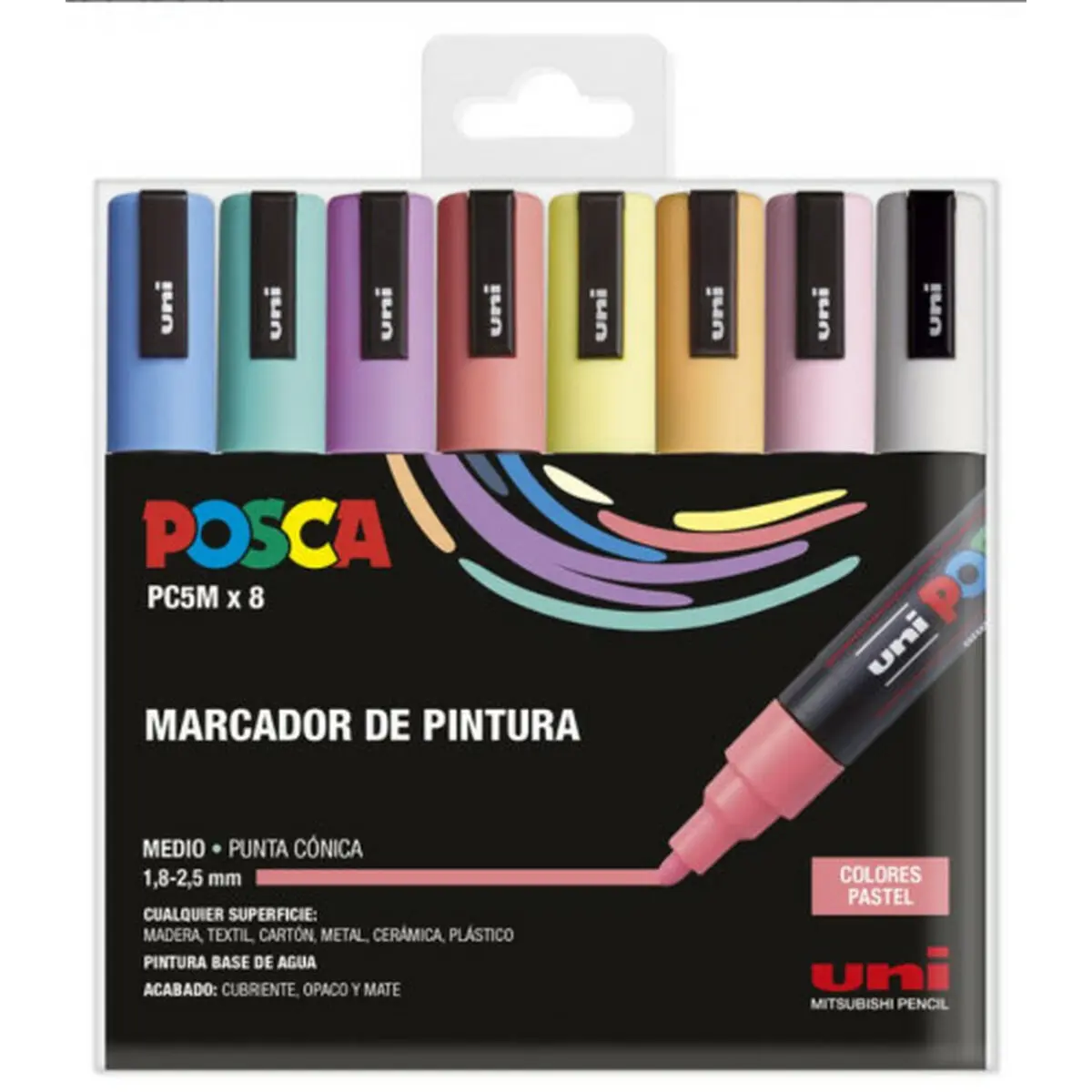 Bagaglio a Mano POSCA 182634810 Multicolore 8 Pezzi