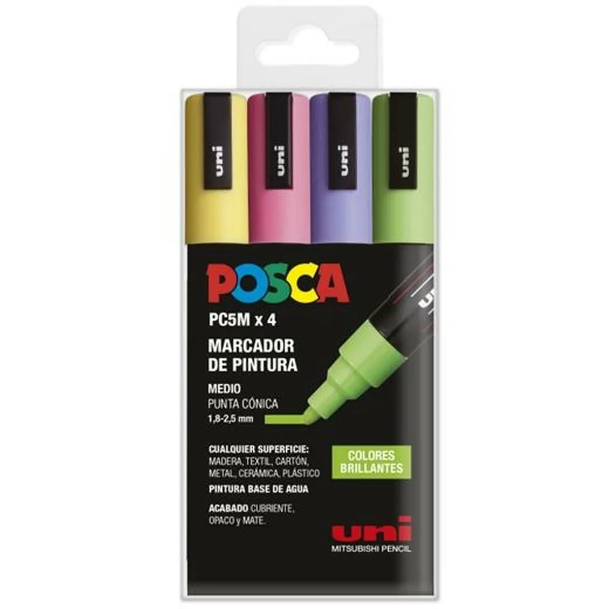 Set di Pennarelli POSCA PC-5M Bright 4 Pezzi