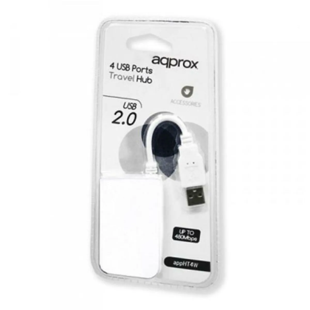 Hub USB 4 Porte approx! APPHT4W USB 2.0 Bianco