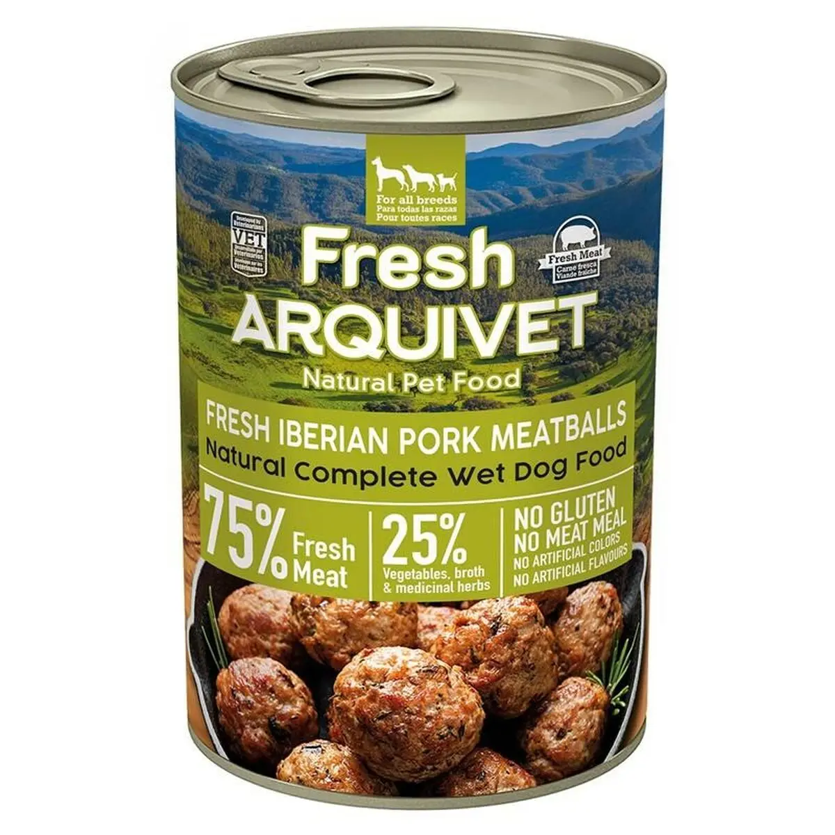 Cibo umido Arquivet Fresh Iberian Pork Meatballs Maiale 400 g