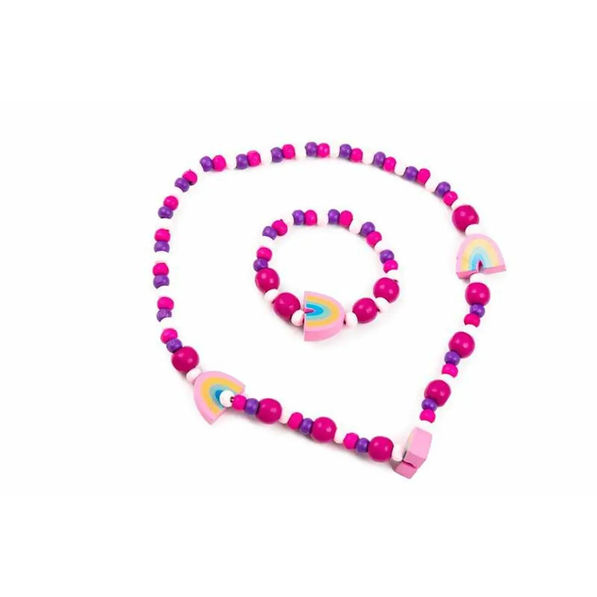 Set di Collana e Bracciali Inca    Rosa Per bambini 2 Pezzi