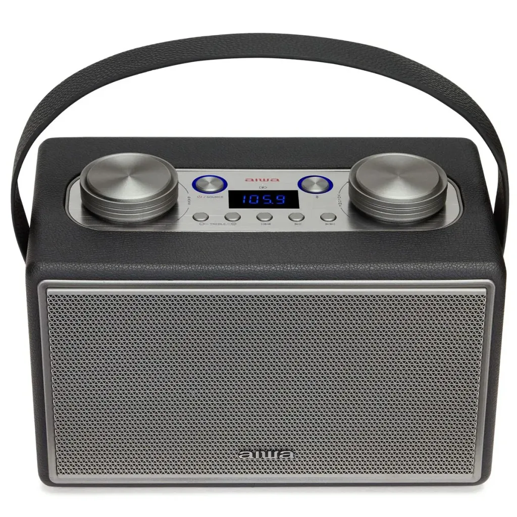 Radio Portatile Bluetooth Aiwa BSTU800BK   50W Altoparlante Grigio Vintage