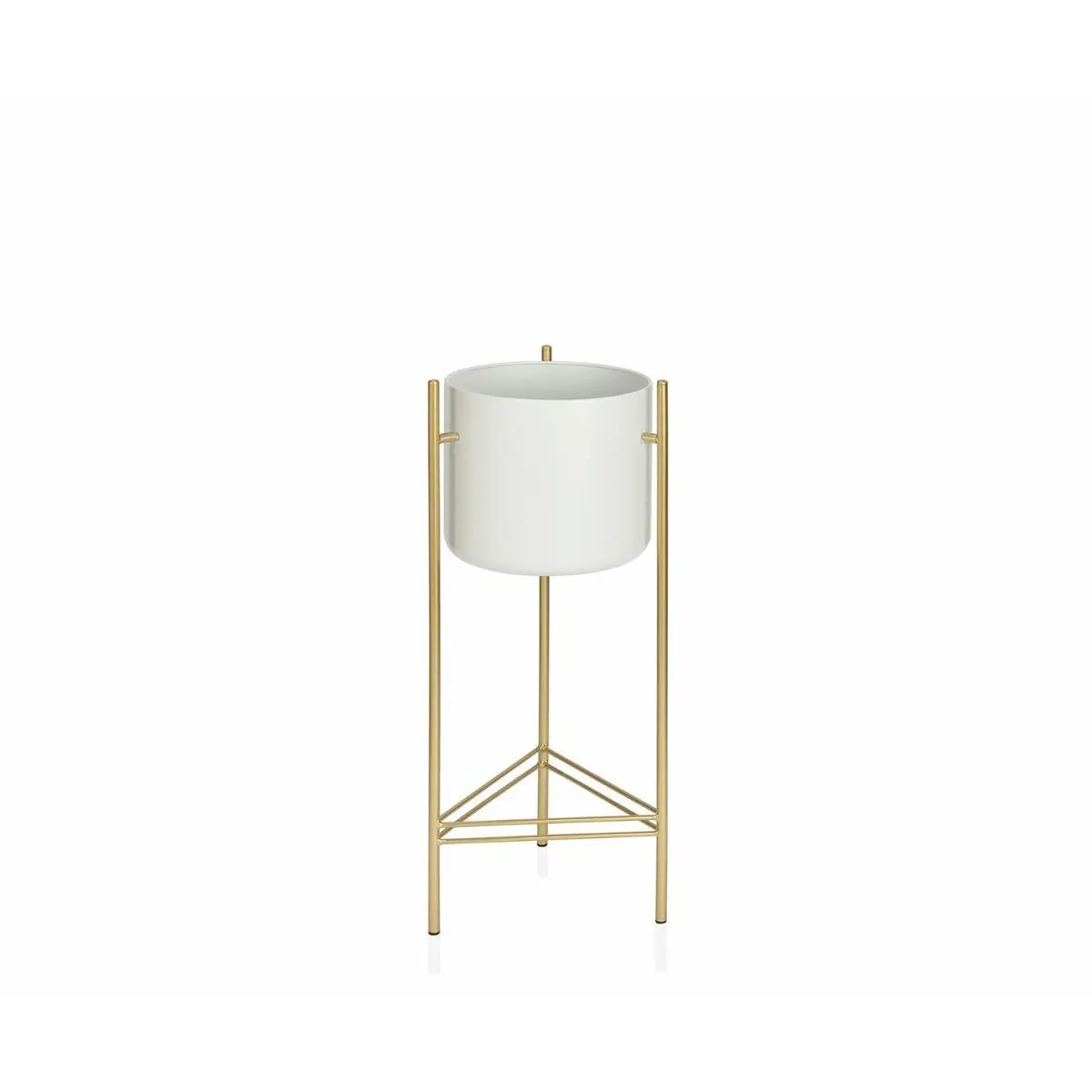 Vaso con supporto Alexandra House Living Bianco Dorato Metallo 27 x 65 x 27 cm