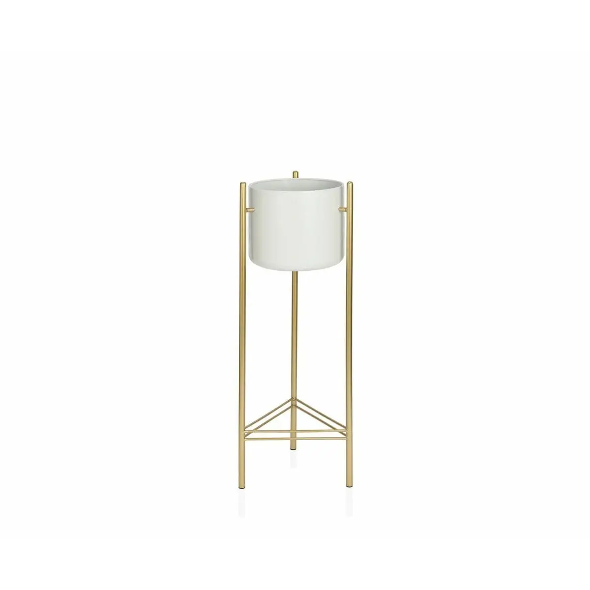 Vaso con supporto Alexandra House Living Bianco Dorato Metallo 28 x 80 x 28 cm