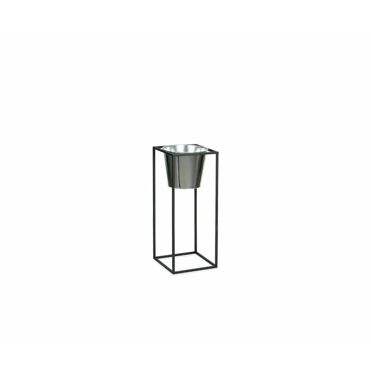 Vaso con supporto Alexandra House Living Nero Argentato Metallo 60 x 24 x 24 cm