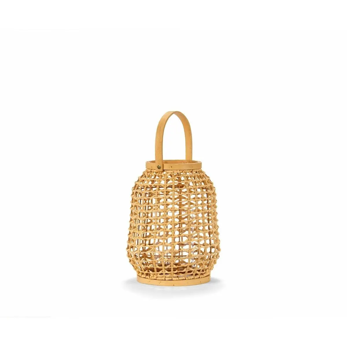 Portacandele Alexandra House Living Naturale Vetro Rattan 23 x 29 x 23 cm