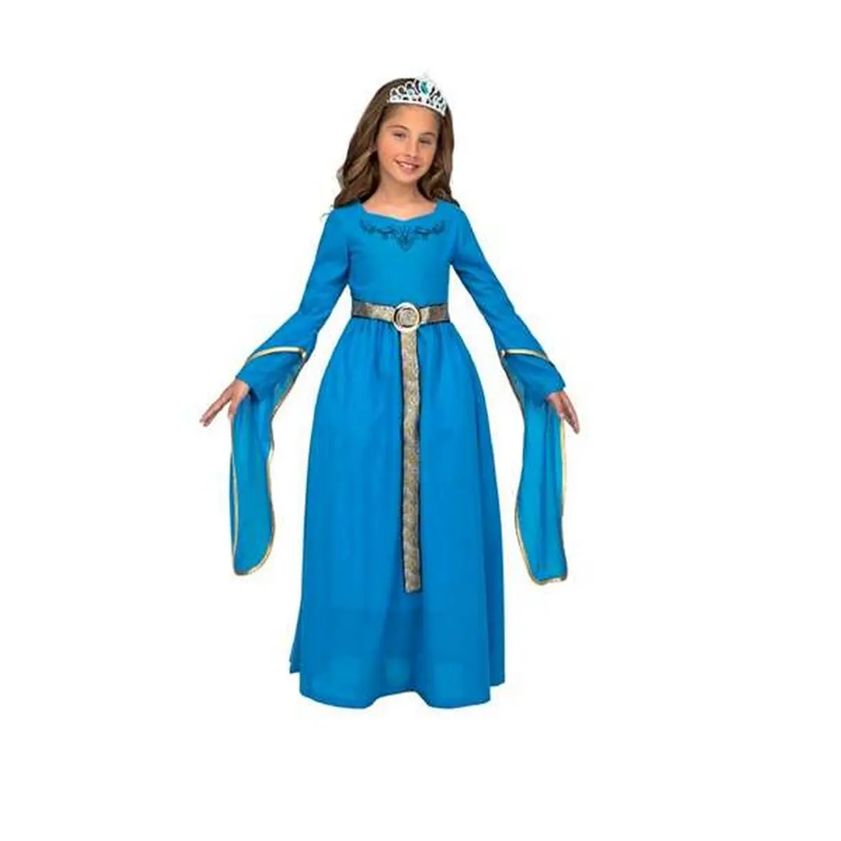 Costume per Bambini Azzurro Principessa Medievale 5-6 Anni