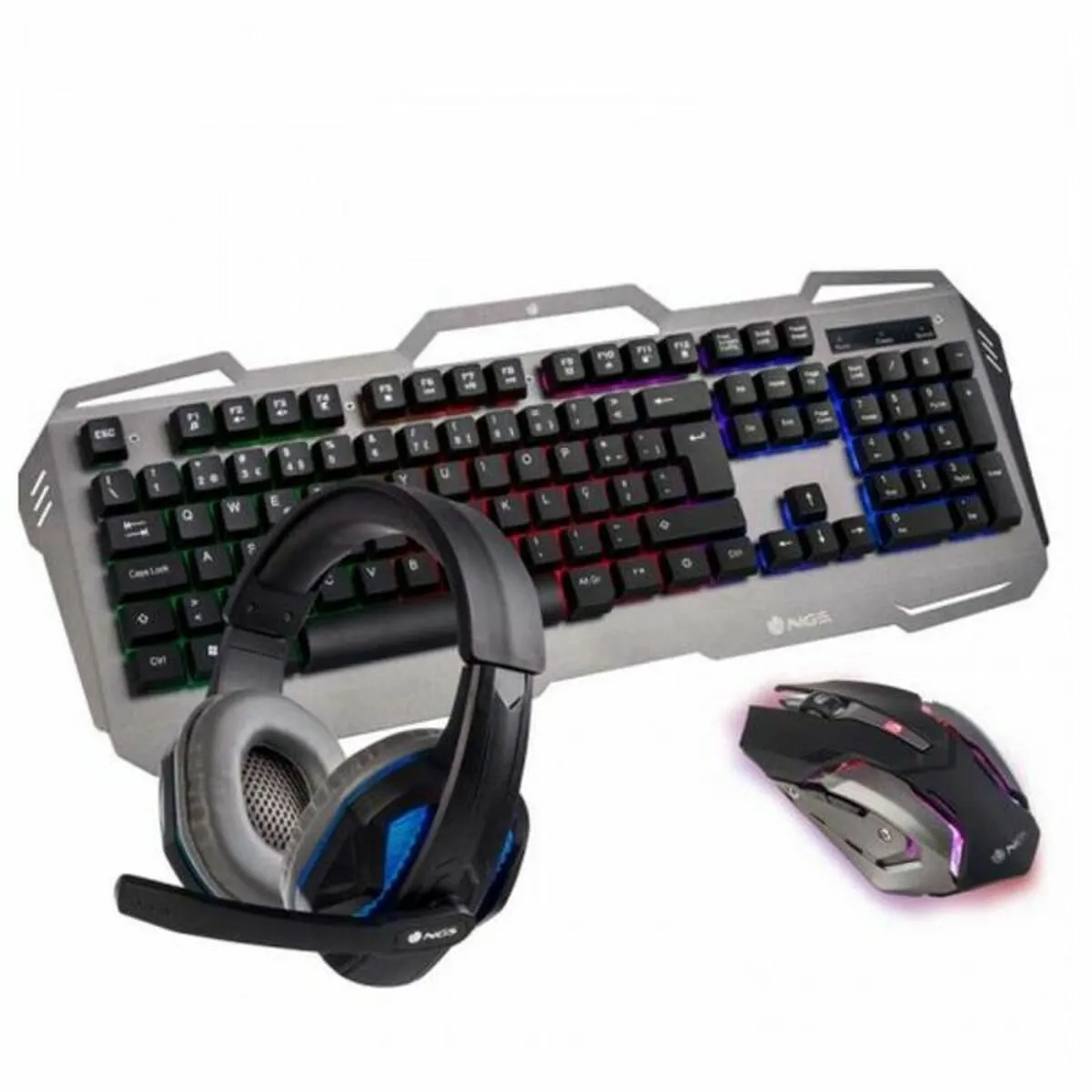 Tastiera e Mouse Gaming NGS NGS-GAMING-0082 LED 2400 DPI Grigio