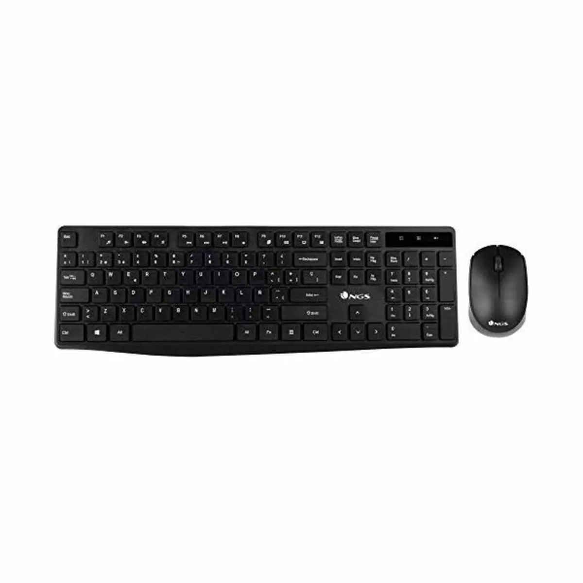 Tastiera e Mouse Wireless NGS NGSWIRELESSSETALLUREKIT 1200 dpi 2.4 GHz Nero Qwerty in Spagnolo QWERTY