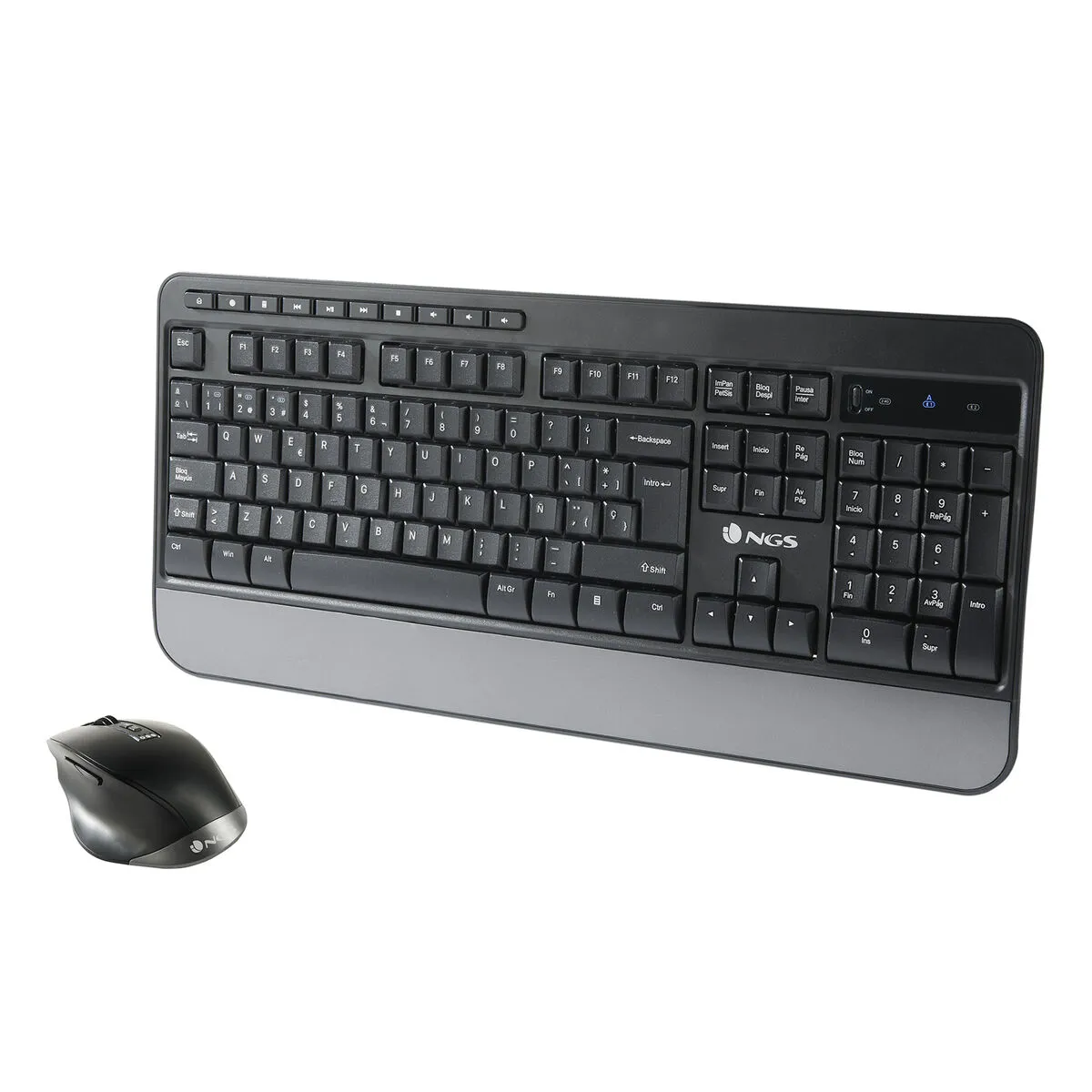 Tastiera e Mouse NGS SPELL KIT Nero Qwerty in Spagnolo