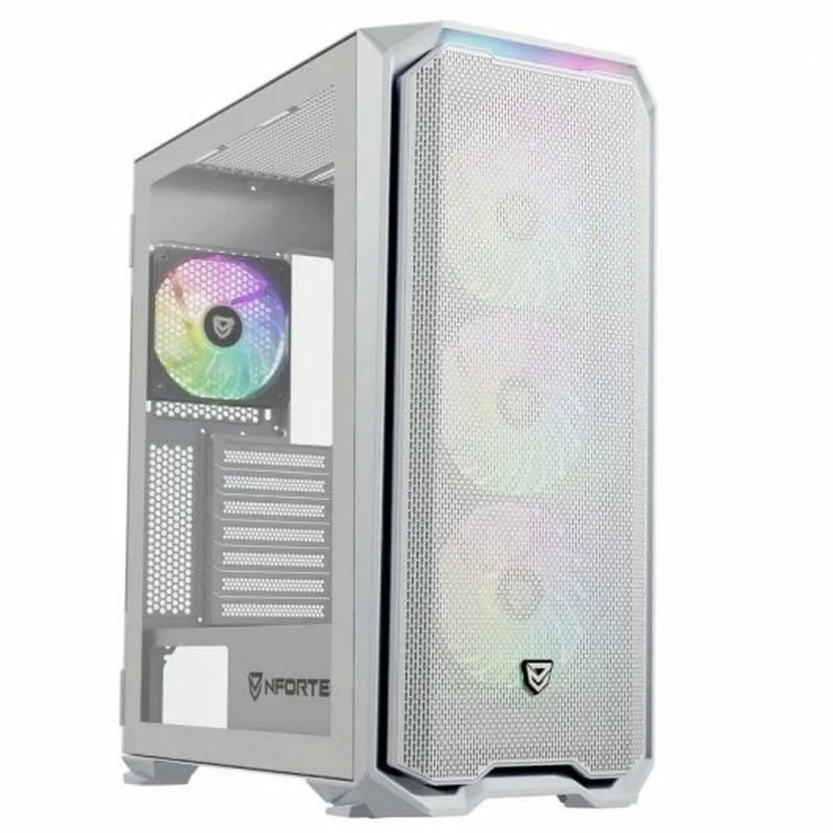 Case computer desktop ATX Nfortec Krater X Bianco