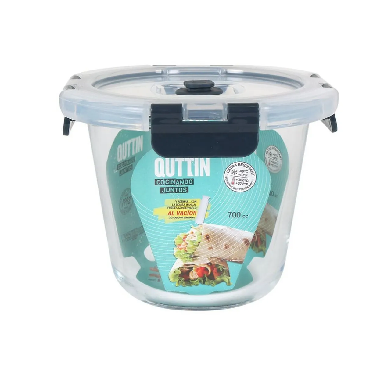 Porta pranzo Ermetico Quttin Valvola termoionica 700 ml 14 x 14 x 11 cm