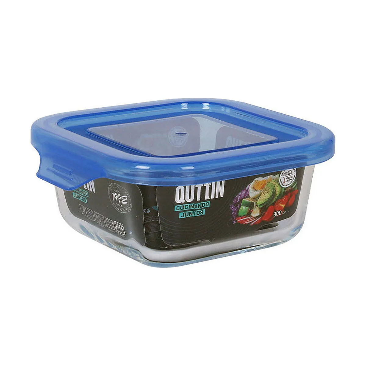 Porta pranzo Quttin   Azzurro Quadrato 12 x 12 x 5,3 cm 300 ml