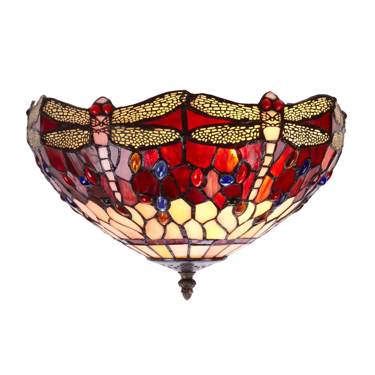 Lampadario Viro Belle Rouge Rosso Granato Ferro 60 W 40 x 30 x 40 cm