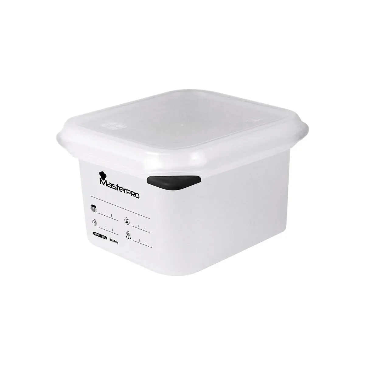 Porta pranzo Ermetico Masterpro Foodies polipropilene Quadrato 1 L 17,6 x 10,8 x 10 cm Bianco Trasparente