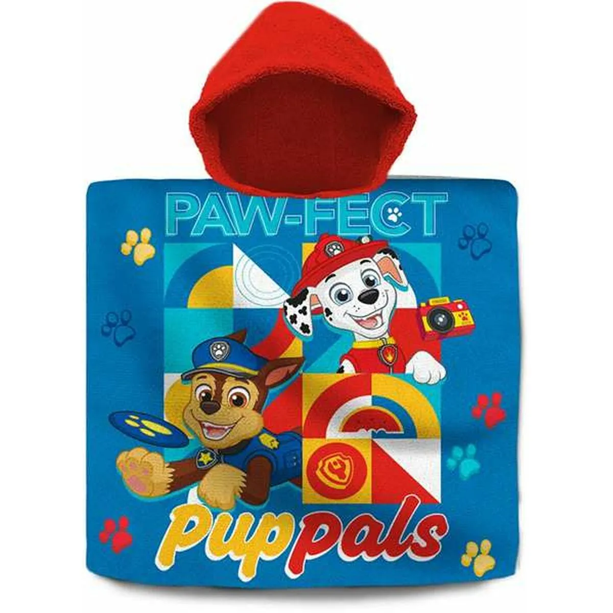 Poncho-Asciugamano con Cappuccio The Paw Patrol 60 x 120 cm