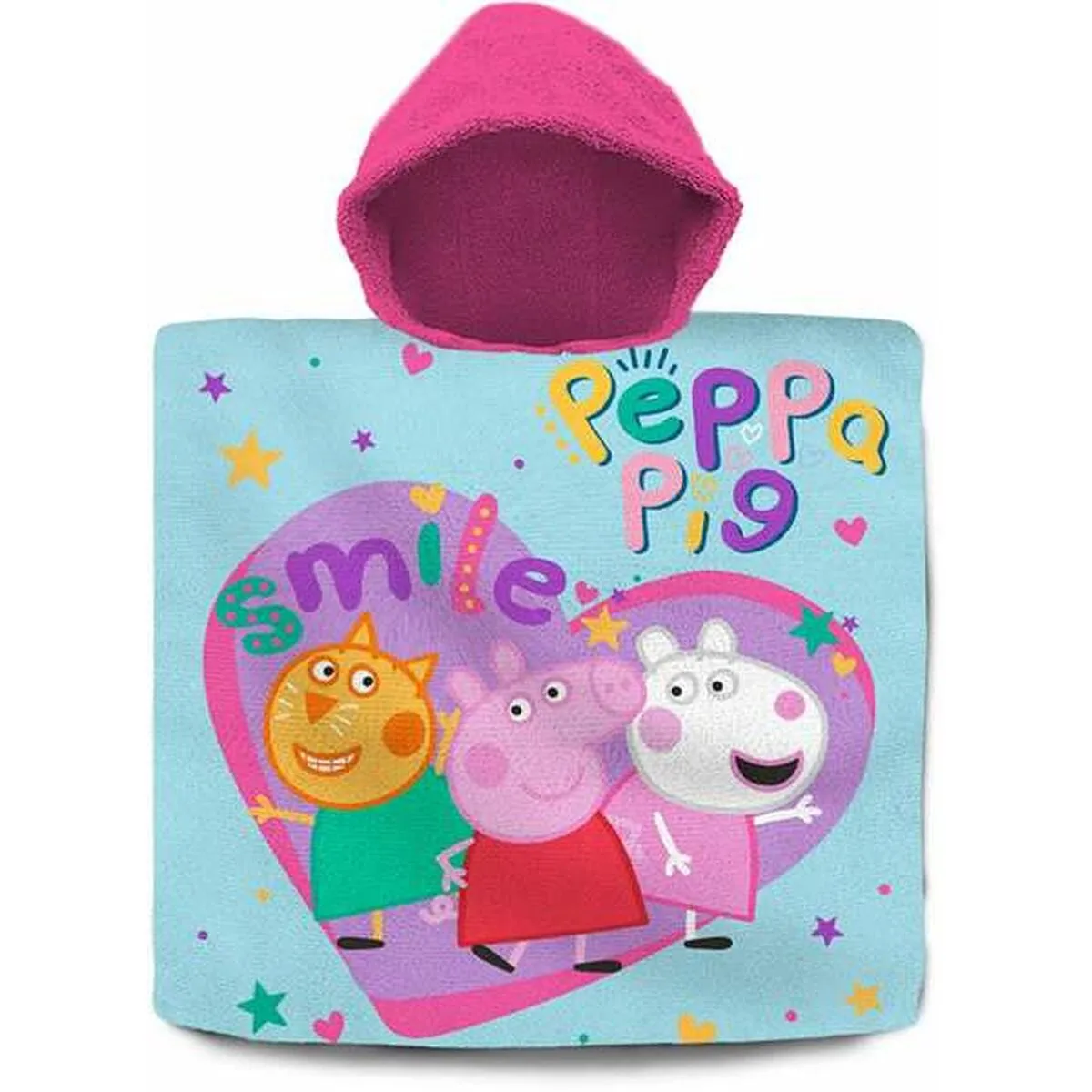 Poncho-Asciugamano con Cappuccio Peppa Pig 60 x 120 cm