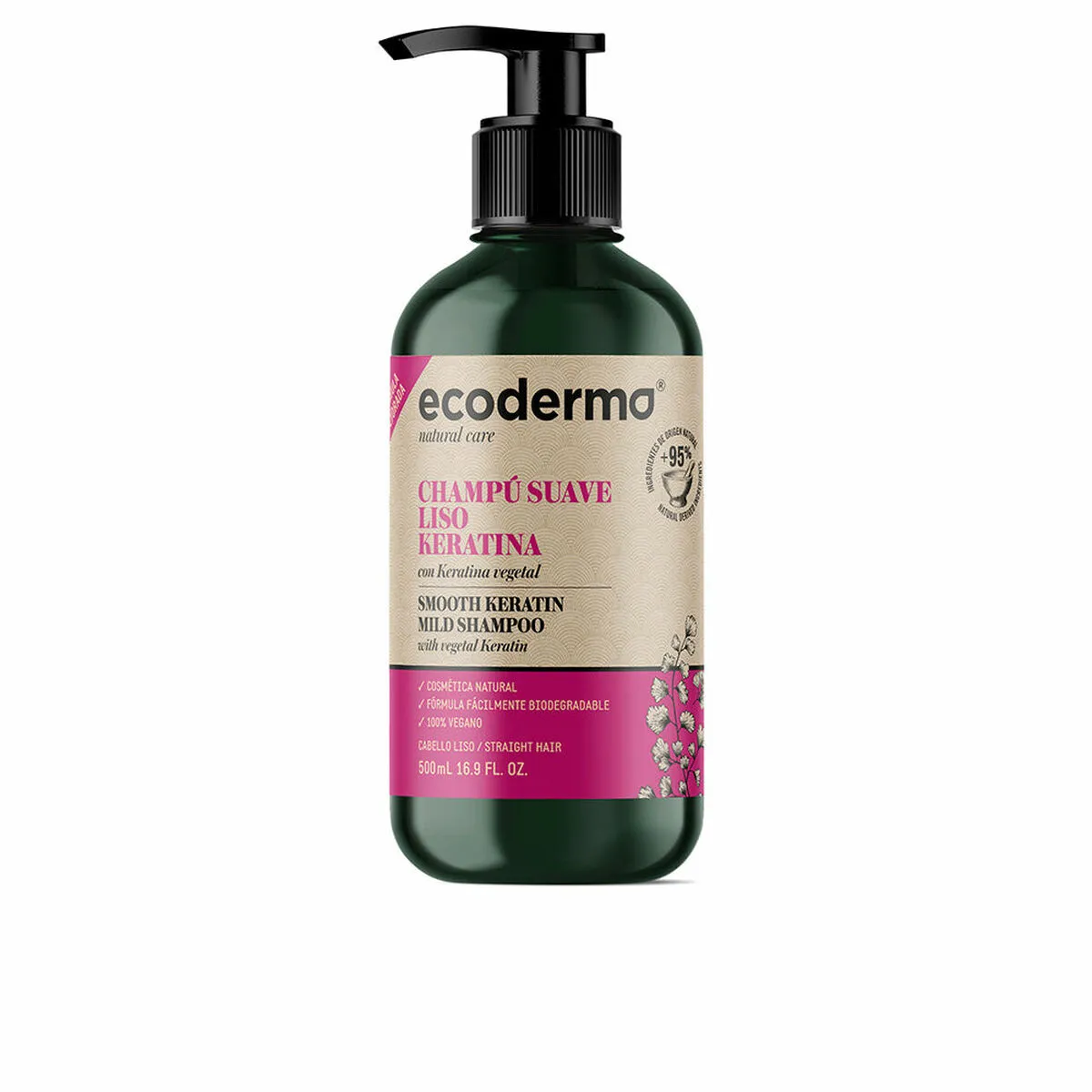 Shampoo Lisciante Ecoderma Cheratina 500 ml