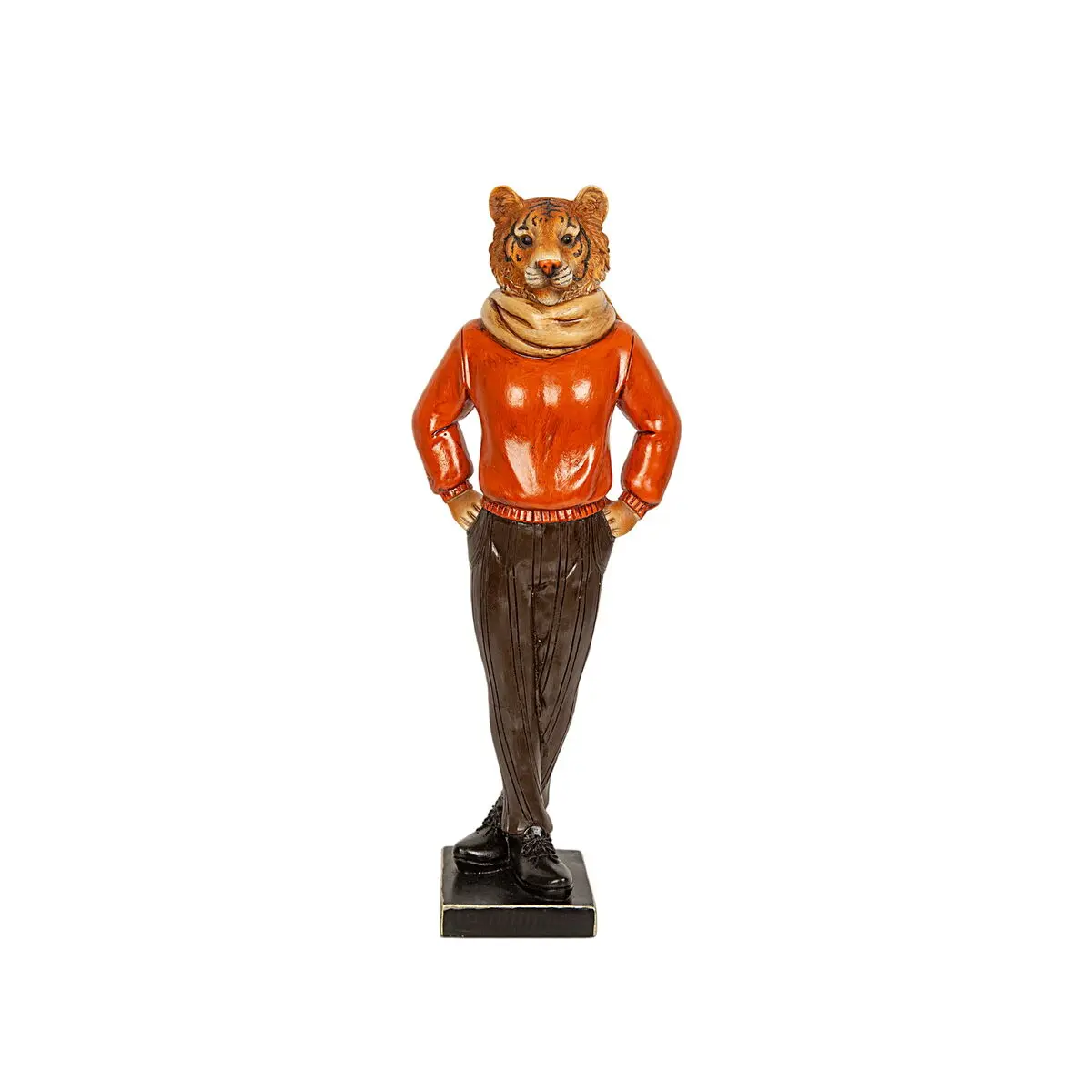 Statua Decorativa Romimex Rosso Resina Tigre 14 x 37 x 10 cm