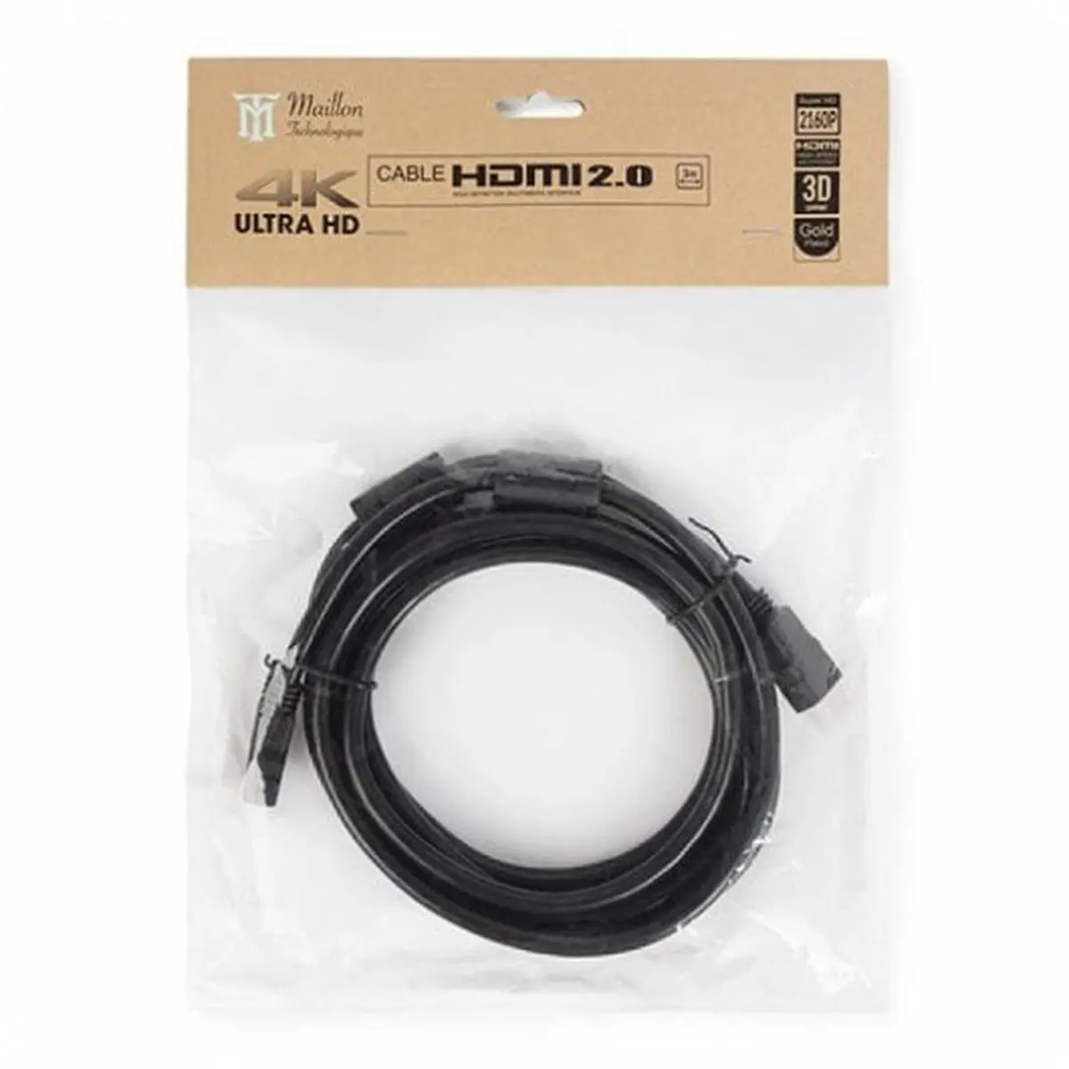 Cavo HDMI Maillon Technologique MTBHDB2030 4K Ultra HD Maschio/Maschio Nero 3 m