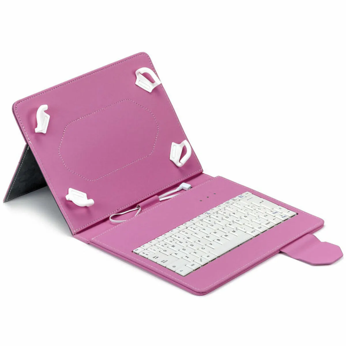 Tastiera Bluetooth con Supporto per Tablet Maillon Technologique MTKEYUSBPINK 9,7" - 10,2" Rosa Spagnolo Qwerty in Spagnolo