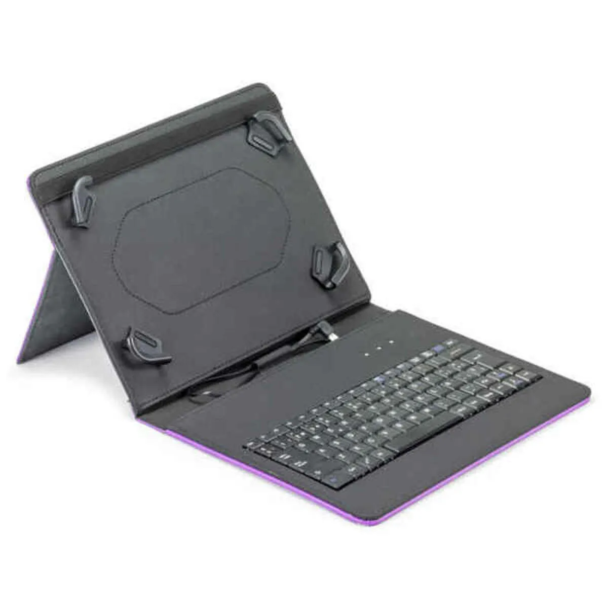 Tastiera Bluetooth con Supporto per Tablet Maillon Technologique MTKEYUSBPR2 9.7"-10.2" Nero Qwerty in Spagnolo Porpora Spagnolo