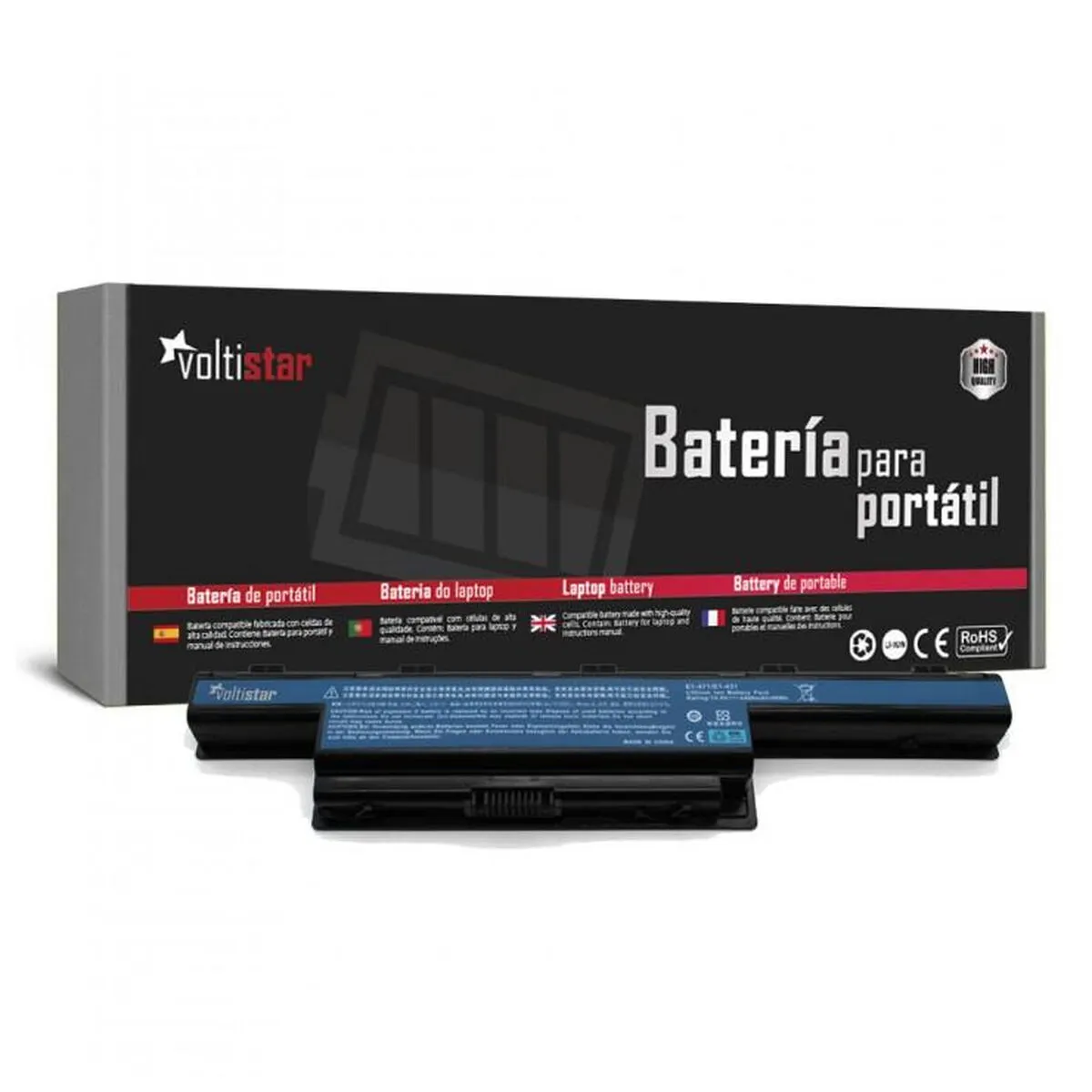 Batteria per Notebook Voltistar BATAS10D31 Nero 4400 mAh 11,1 V