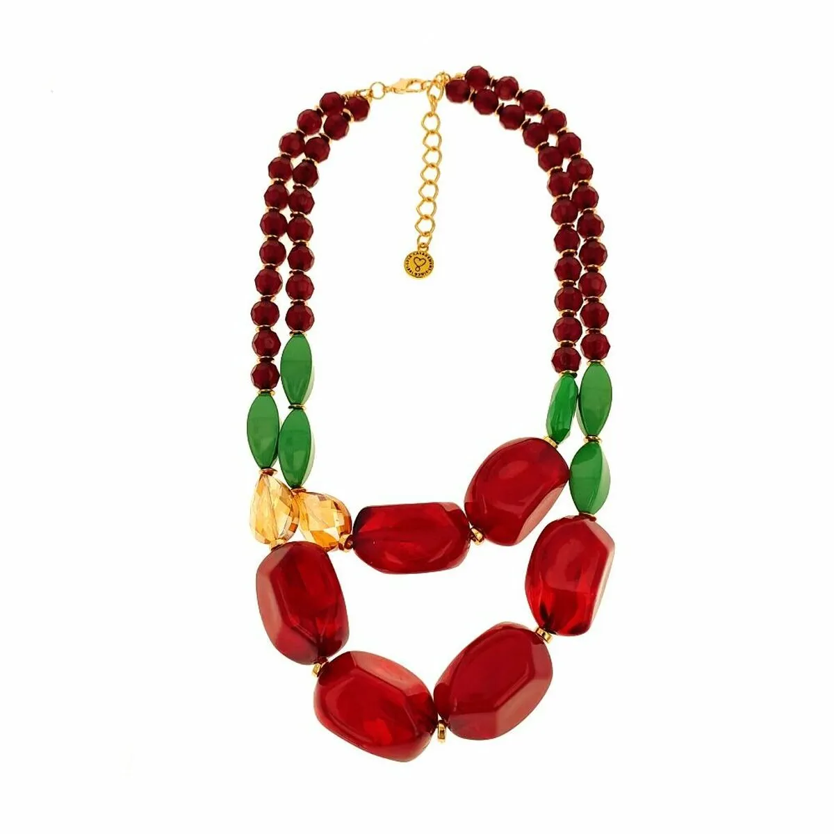 Collana Donna Lola Casademunt Rosso Verde Pietra