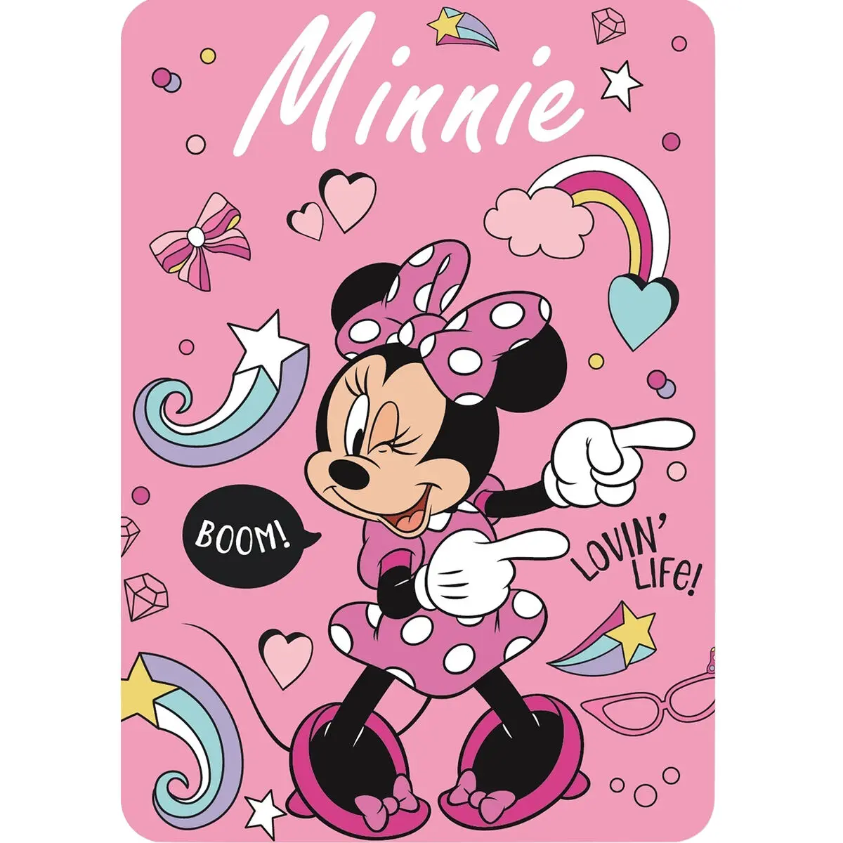 Coperta Minnie Mouse Me time 100 x 140 cm Rosa chiaro Poliestere